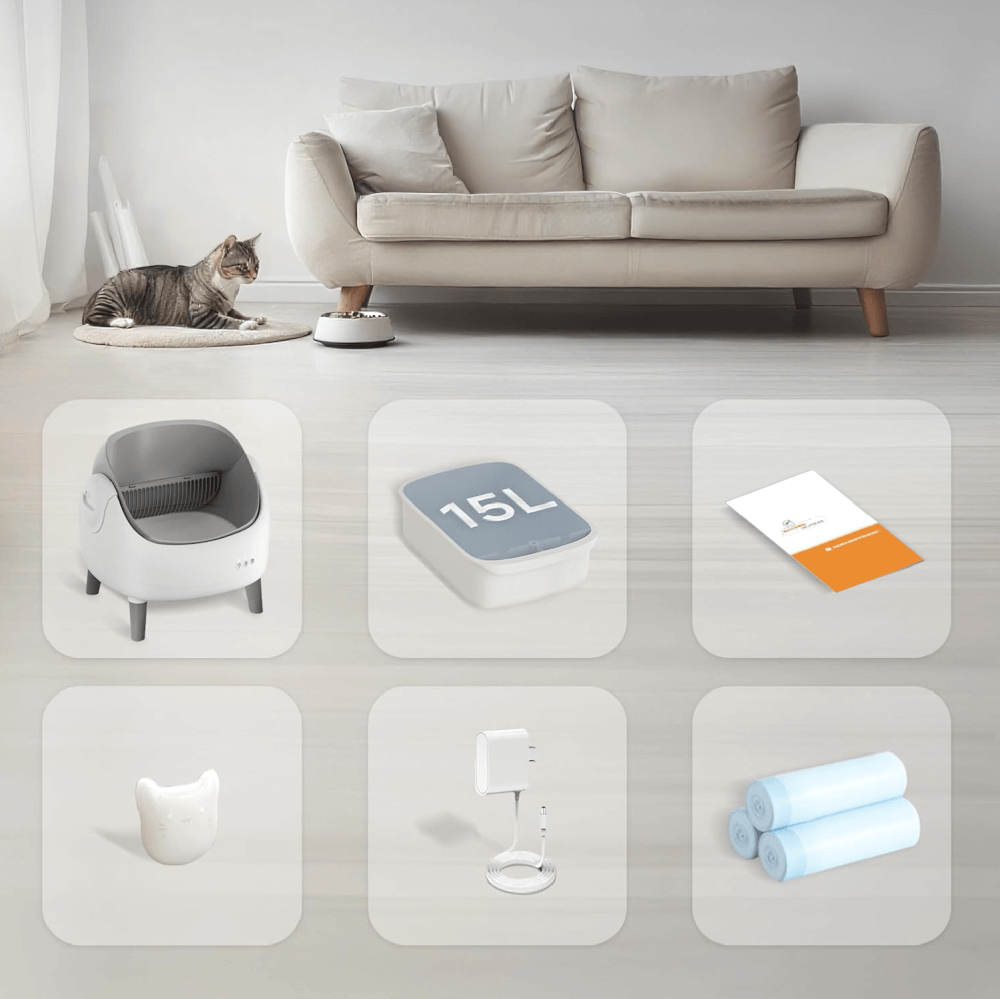 ห้องน้ำแมวอัตโนมัติ MC MISTER CLEAN MC CAT AUTO LITTER BOX เซ็นเซอร์360องศา ใช้กับทรายแมวได้ทุกชนิด ควบคุมผ่านแอพ SMART LIFE